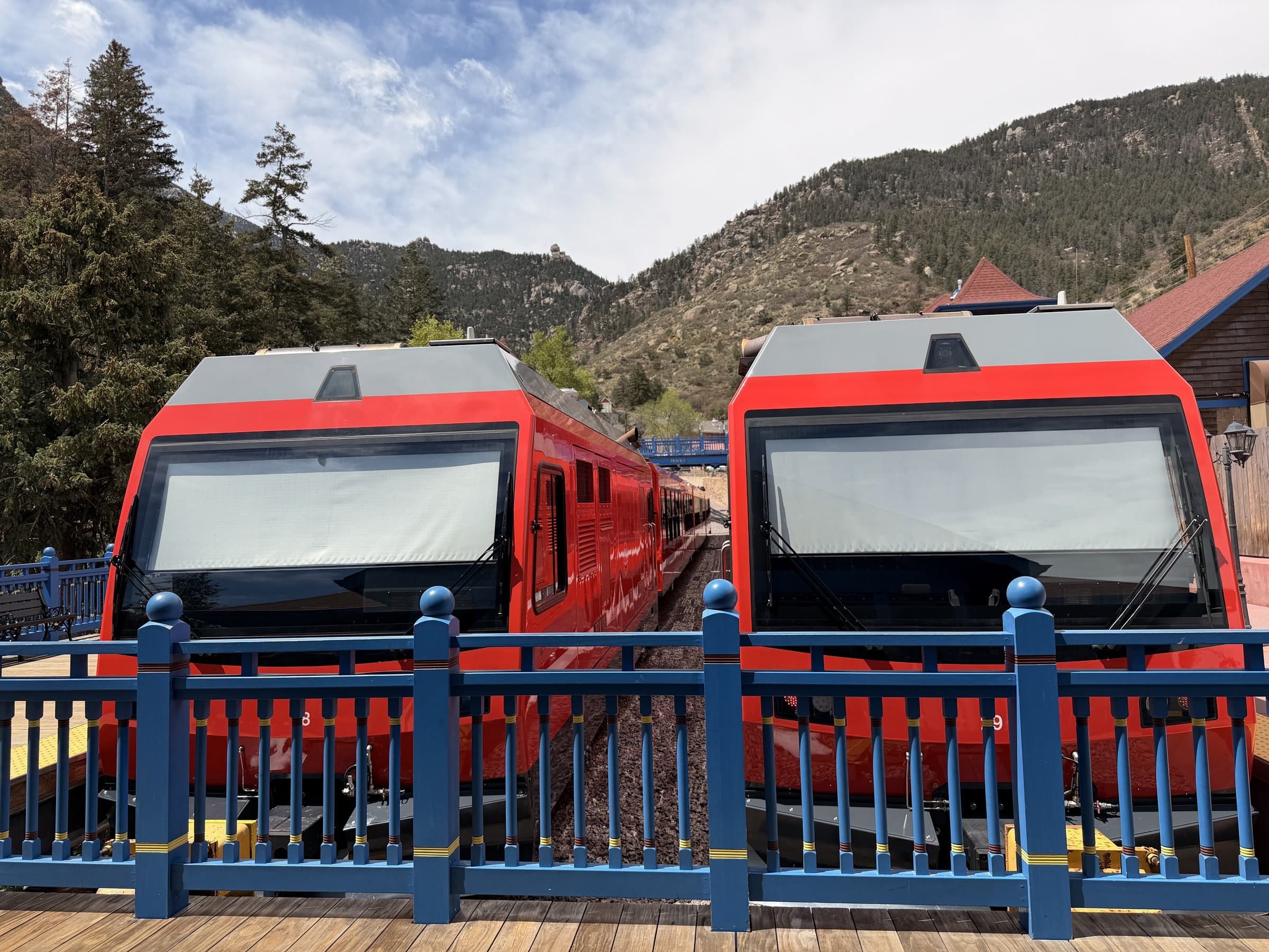 Cog Railway train climbing Pikes Peak